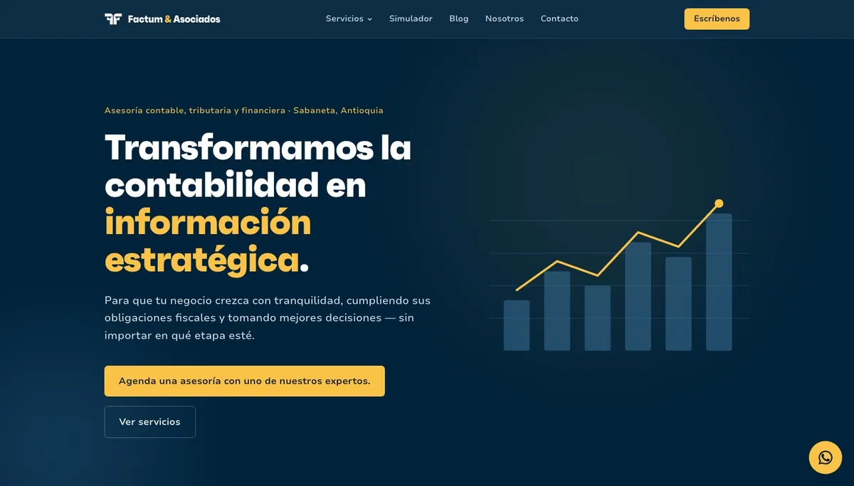 Captura del sitio de Factum & Asociados