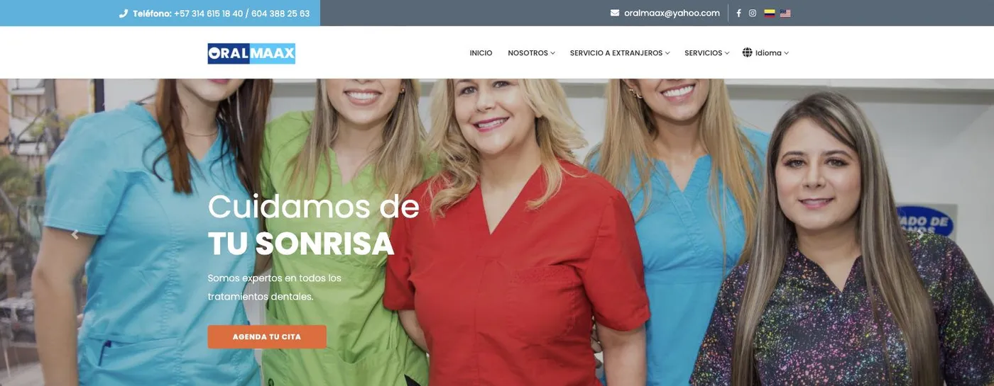 Sitio de Oralmaax antes del rediseño